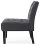 Mulligan Fabric Tufted Slipper Chairs, Set of 2, Charcoal + Matte Black