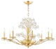Beaumont 10 Light Chandelier, Aged Brass, Clear Glass