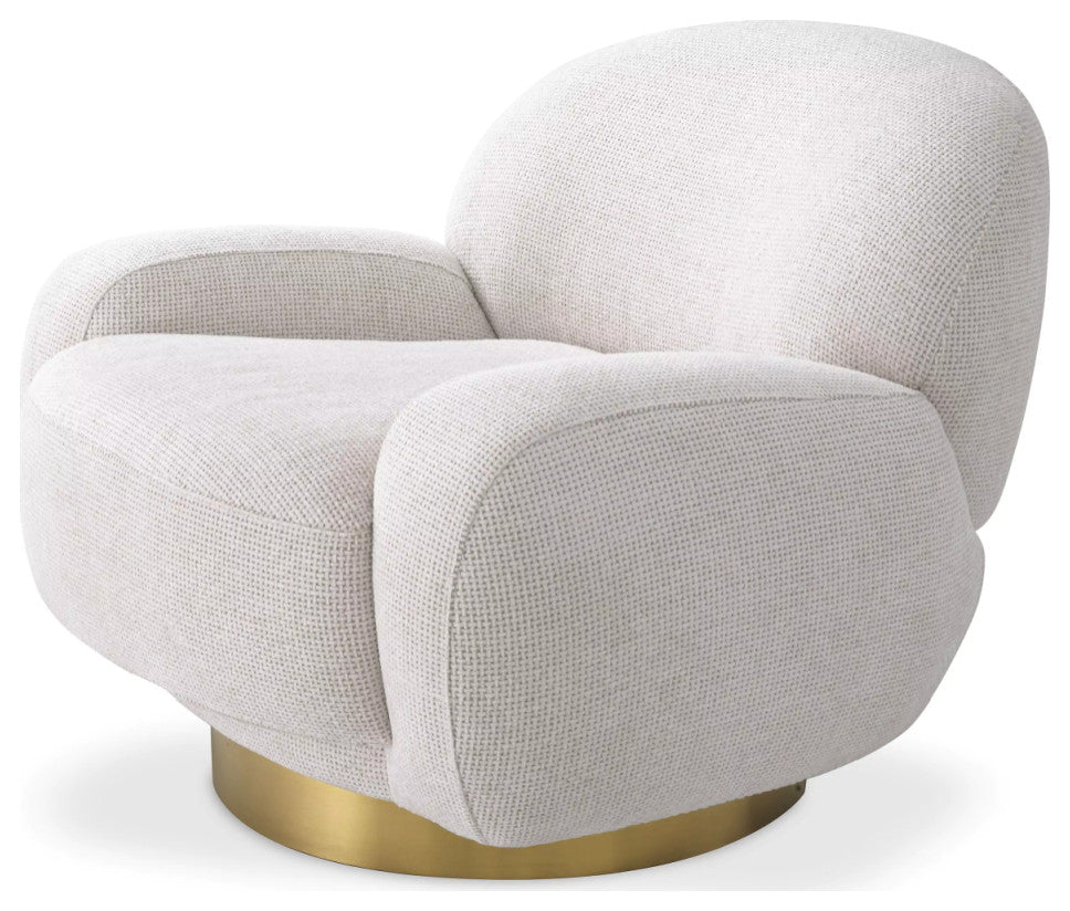 Off-White Upholstered Swivel Chair | Eichholtz Udine