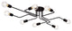 Liz 8-Light Black Sputnik Linear Flush Mount