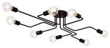 Liz 8-Light Black Sputnik Linear Flush Mount
