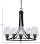 Paramount 5-Light Chandelier, Matte Black, 5" Clear Bubble Glass