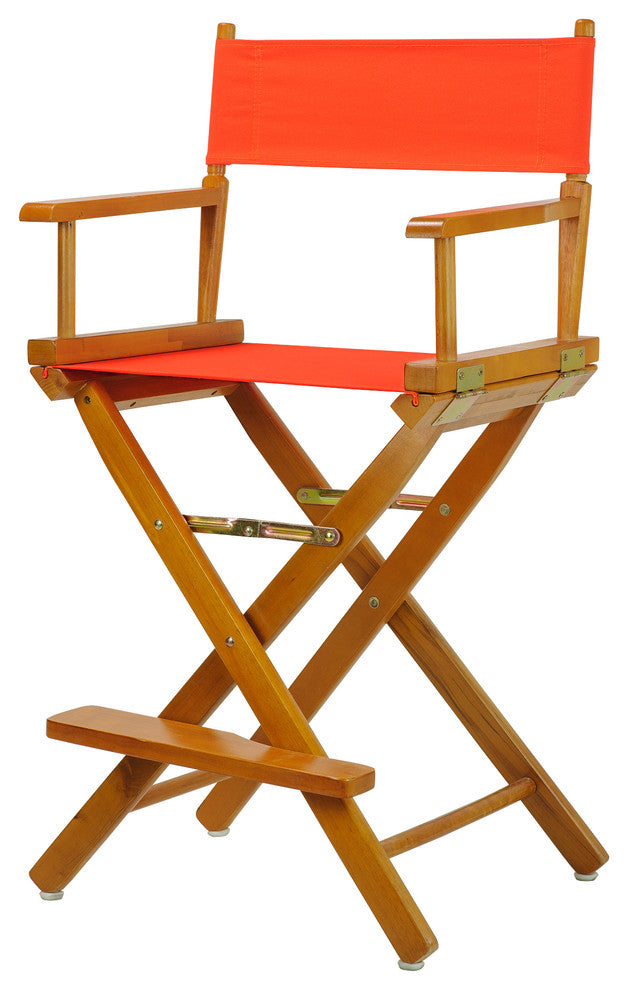 024" Director's Chair Honey Oak Frame-Orange Canvas