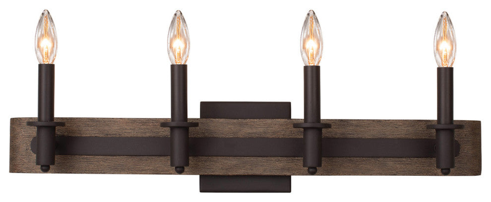 Duluth 26x7" 4-Light Farmhouse Chic Wall-Light by Kalco