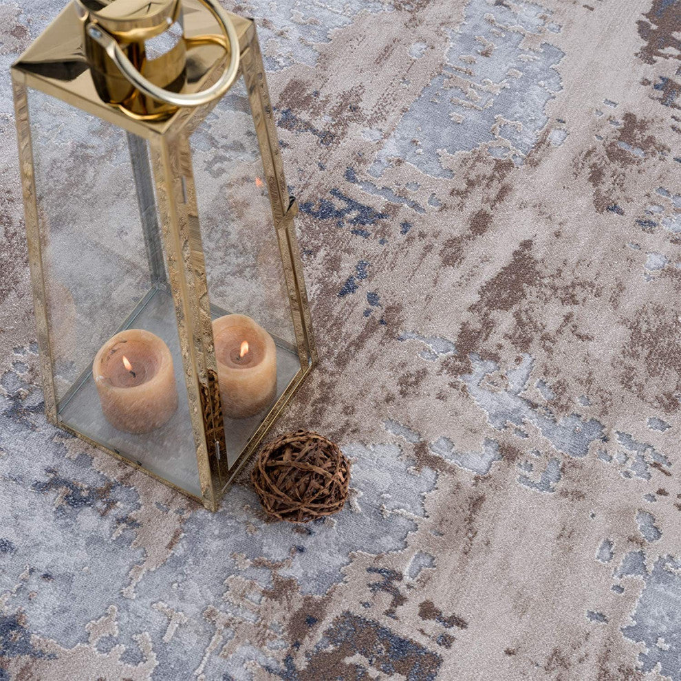 8' X 10' Beige Abstract Dhurrie Area Rug