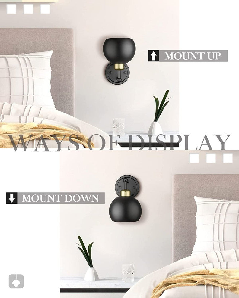 Industrial Farmhouse Wall Lamp Vintage Black Wall Sconce