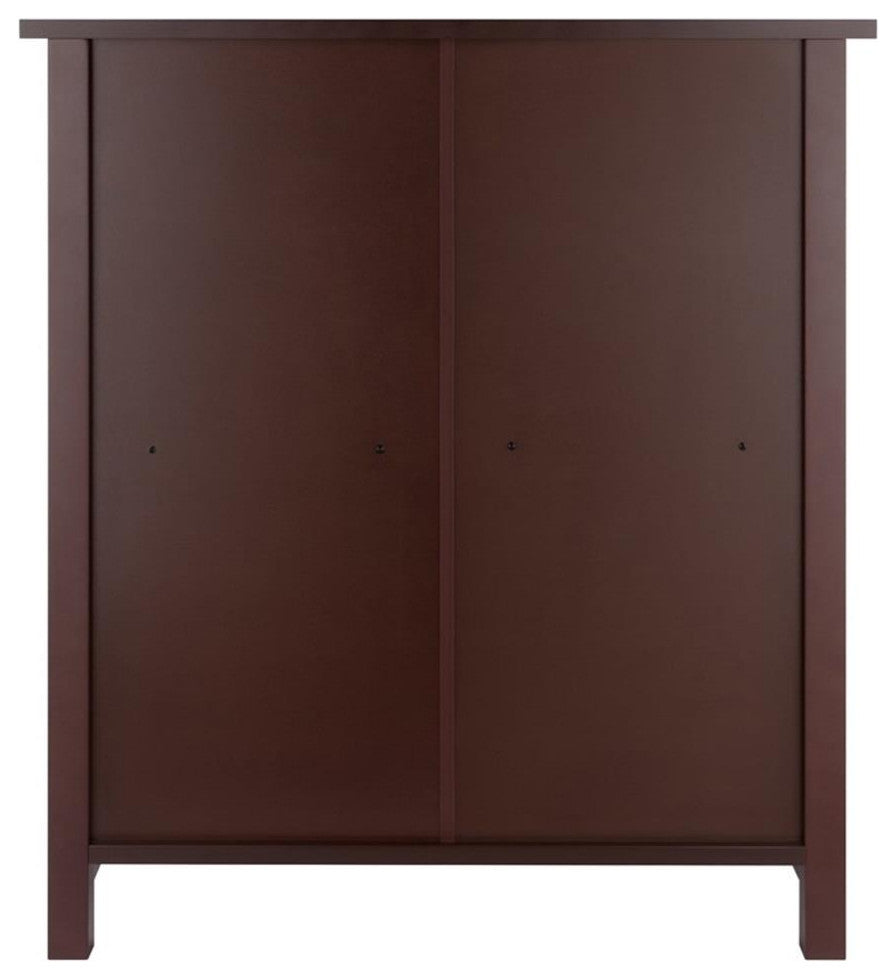Milan 4-PieceStorage Shelf With 3 Foldable Woven Baskets, Walnut