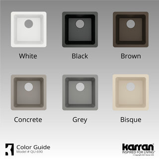 Karran Undermount Quartz Composite 17" Bar Single Bowl Sink, Concrete