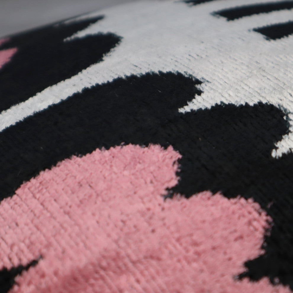 Canvello Pink Black White Pillows With Decorative Cover 16"x16"