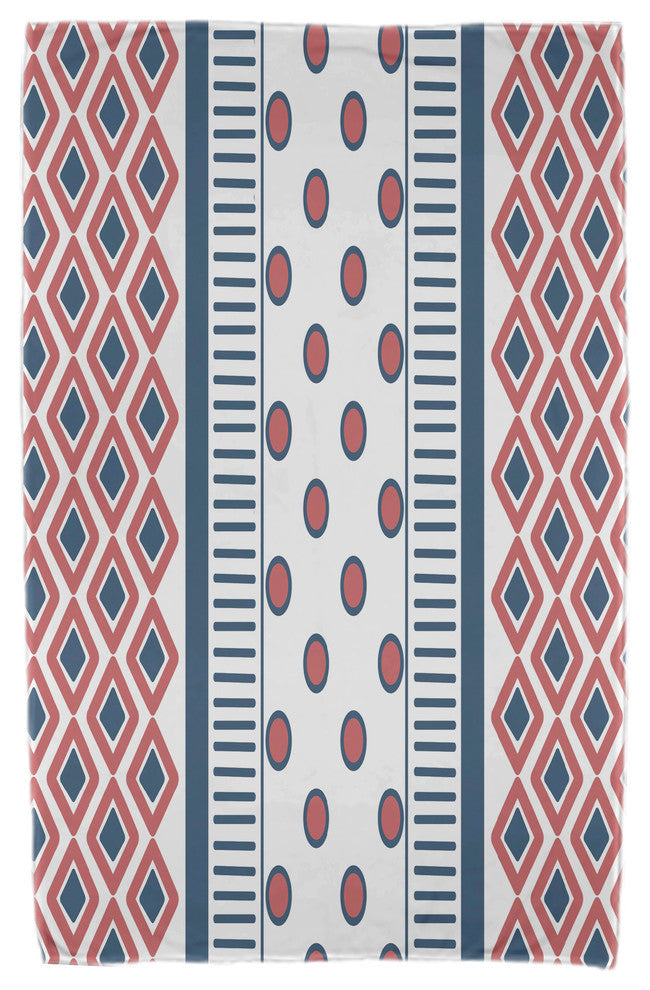 30x60" Scrambled Prints, Geometric Print Beach Towel, Coral