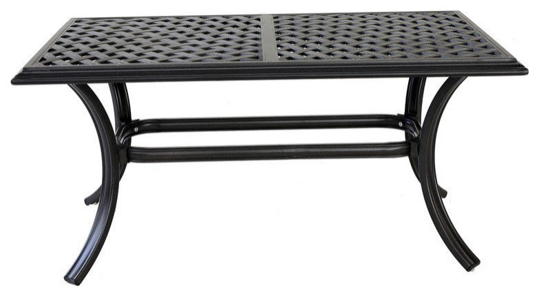 Venice Aluminum 21x42 Inch Standard Coffee Table, Espresso Brown