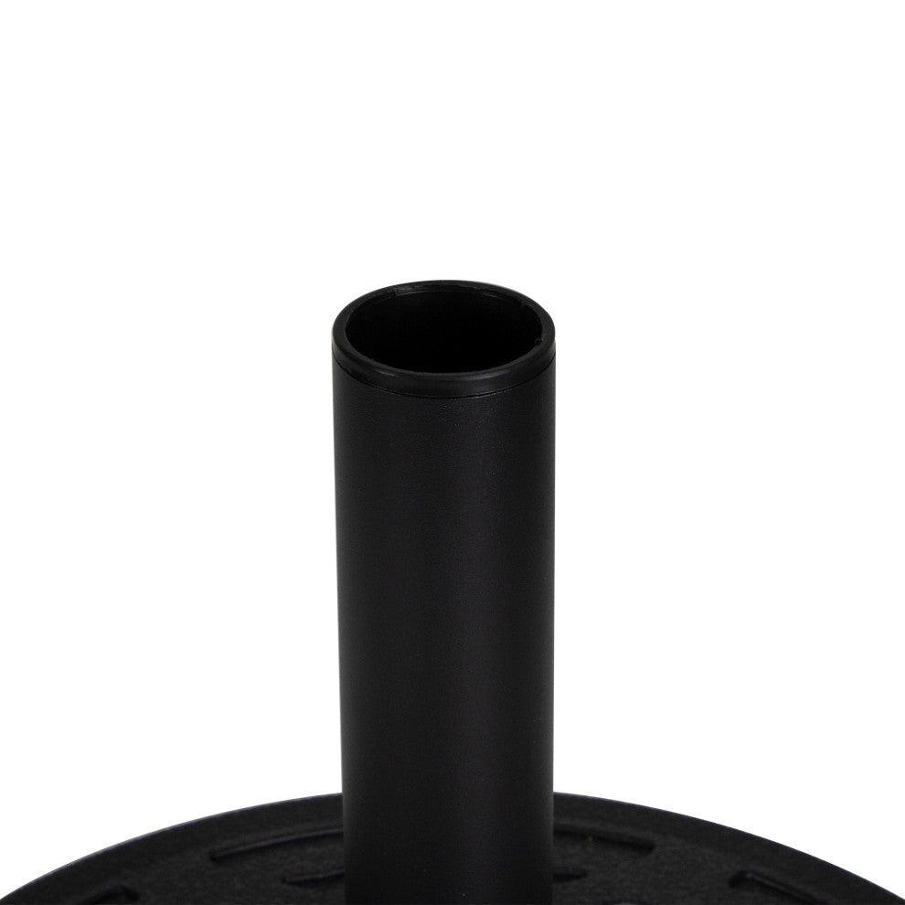Black Flat Round Resin Base Stand for Patio Umbrella, 21lbs