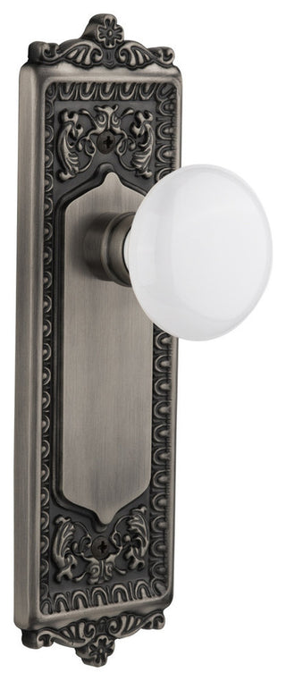 Egg & Dart Plate Passage Door Knob, Antique Pewter