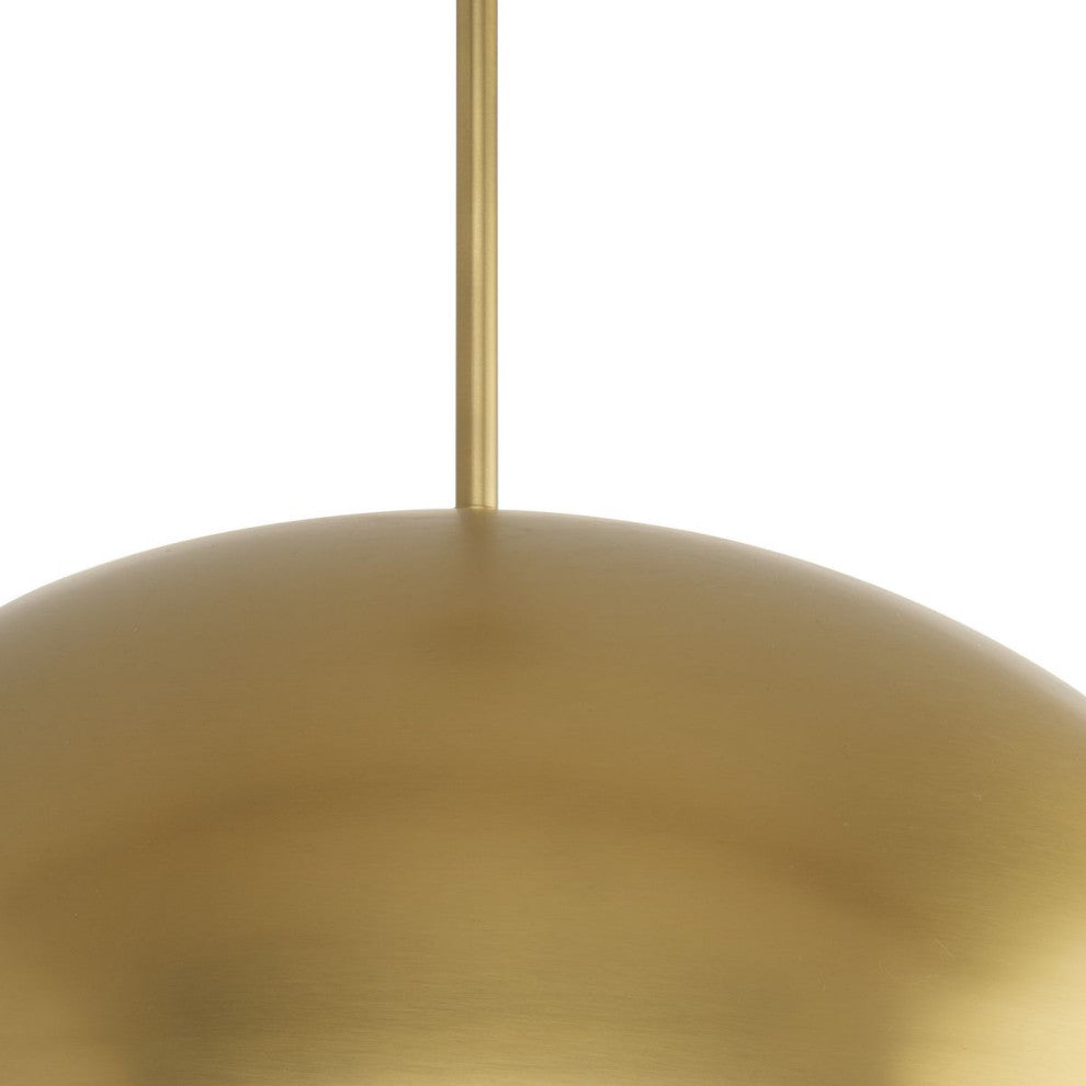 Perimeter Collection One-Light Brushed Gold Modern Pendant With metal Shade