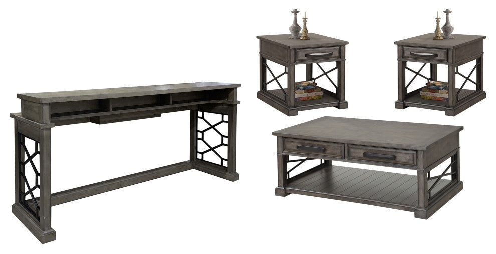 Cocktail Table With 2 End Tables and Console Table