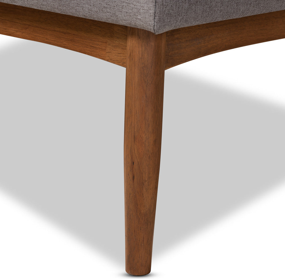 Marleen Mid-Century Modern Gray Fabric 3-Piece Wood Dining Nook Set