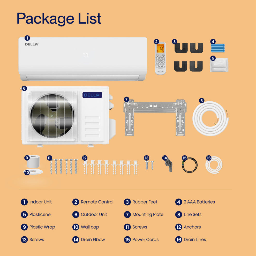 12,000 BTU Mini Split Air Conditioner Ductless Inverter System, 19 SEER, 8 HSPF