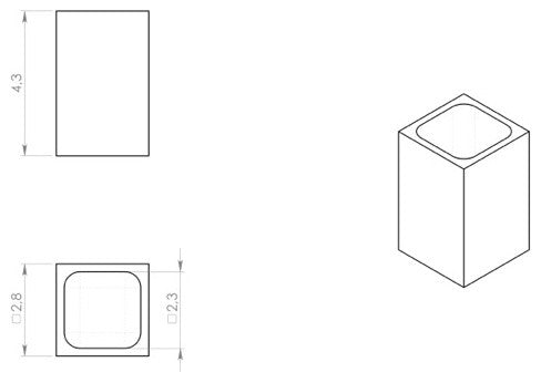 Square Toothbrush Holder, Black