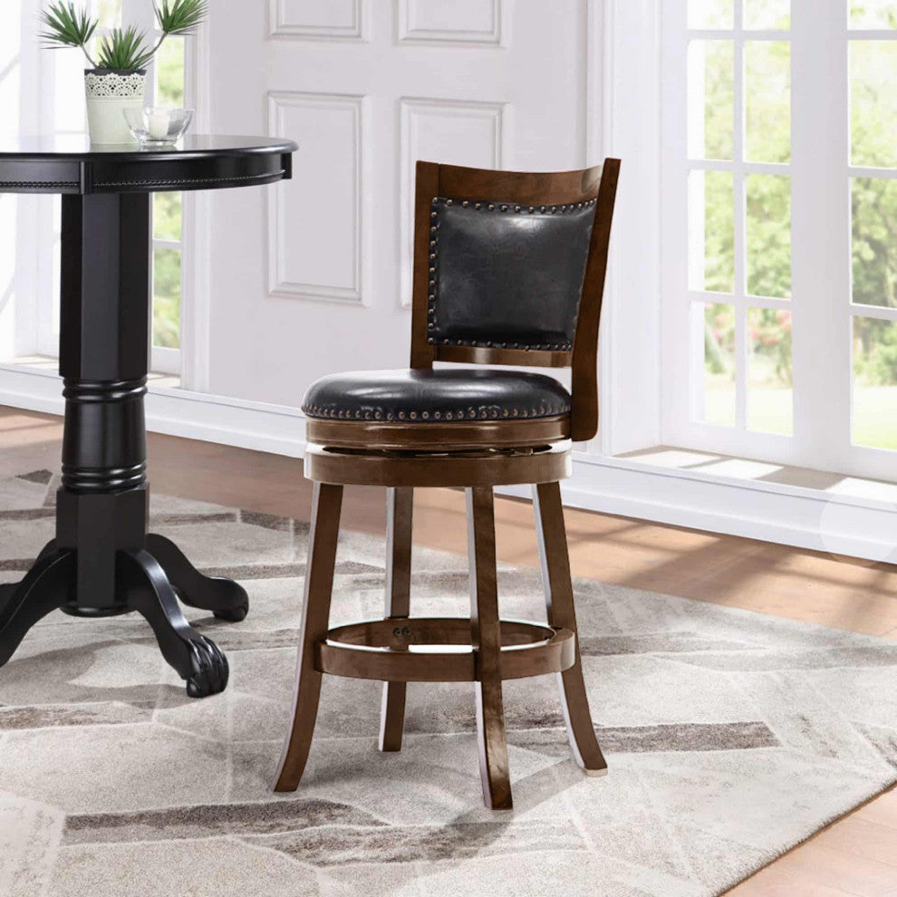 Bristol 24" Counter Height Swivel Stool, Cappuccino