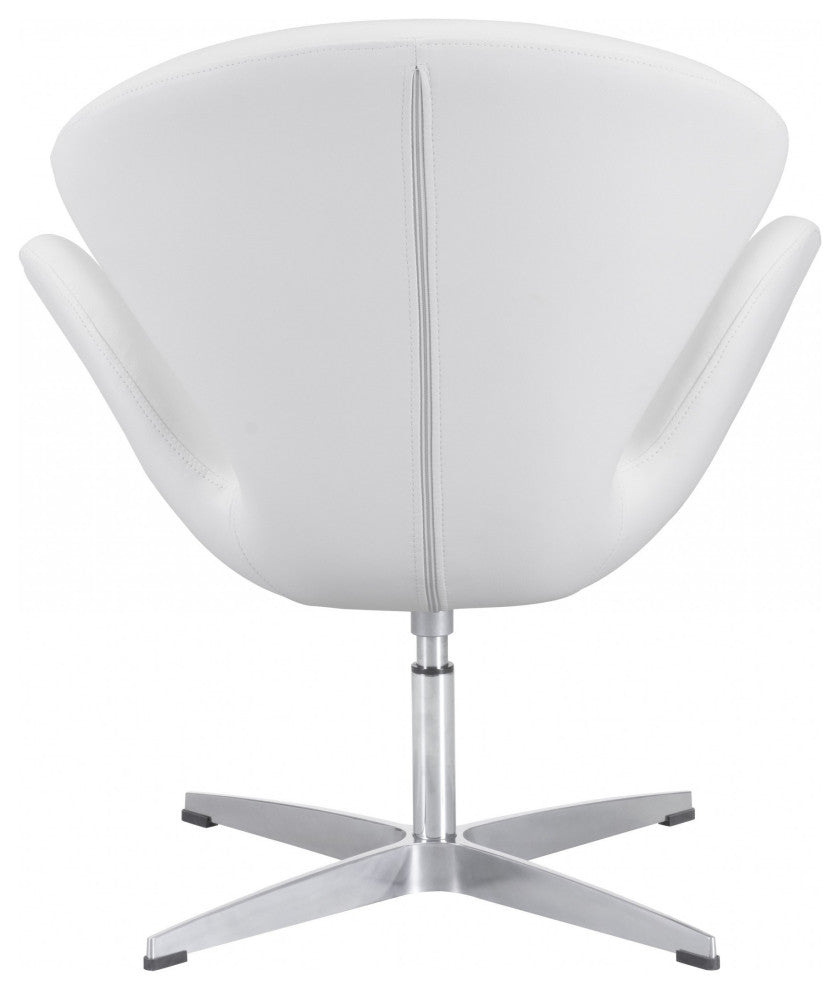 White Scoop Swivel Chair