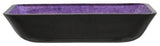 Eden Bath EB_GS81 Rectangular Purple Foil Glass Vessel Sink with Black Exterior