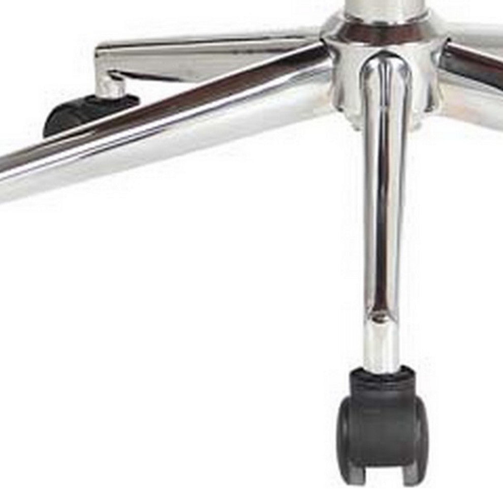 Benzara BM288151 Office Chair, 360 Swivel, Black Faux Leather and Brown Frame