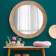 Head West Natural Beige Wood Framed Farmhouse Round Wall Mirror - 31.5" x 31.5"