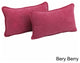 20"X12" Double-Corded Solid Microsuede Back Support Pillows Set of 2, Bery Berry