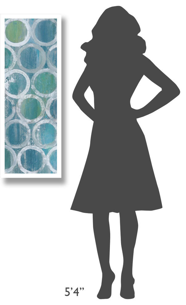 "Stack of Tubes Blue II" Digital Paper Print by Albena Hristova, 14"x38"