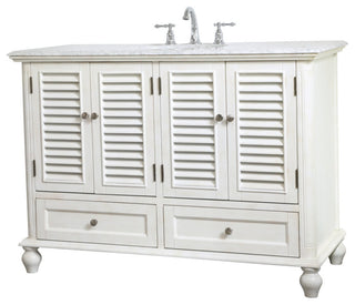 Home Living Single Bathroom Vanity, Antique White, 48"