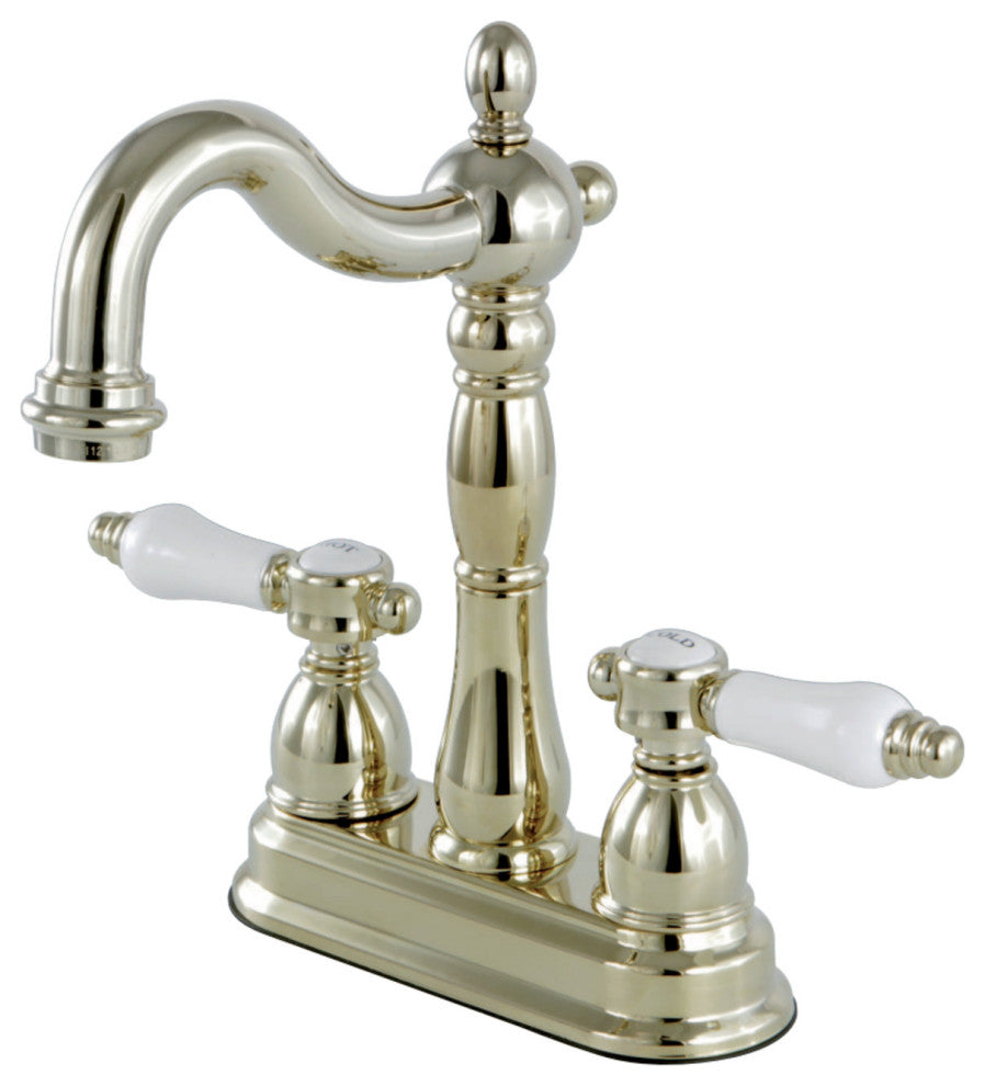 Kingston Brass 4" Centerset Bar Faucet, Polished Brass