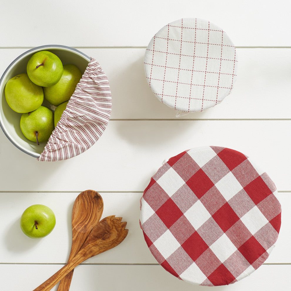 DII Asst Barn Red Farmhouse Woven Dish Cover (Set of 3)
