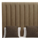 Nativa Interiors Moyra Vertical Channel Tufted Bed, Brown, Queen, Headboard: High