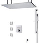 Chrome 20*40in Rainfall Shower System, Handheld Shower & 3 Body Jets, Non LED