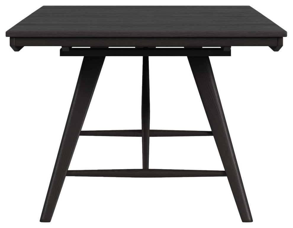 Bayside 40" Wide Solid Ash Trestle Dining Table, Black