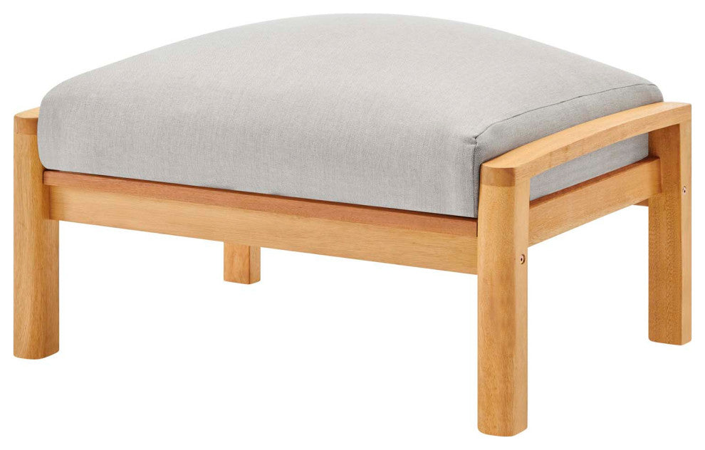 Lounge Sectional Sofa Chair Set, Wood, Brown Natural Gray, Modern, Outdoor