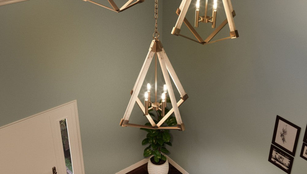 Quoizel VP5204WS Four Light Foyer Pendant Viewpoint Weathered Brass