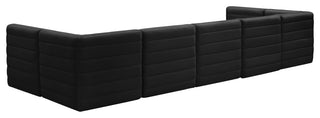 Quincy Velvet Upholstered 7-Piece U-Shaped Modular Sectional, Black