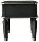Beatrice End Table, Charcoal and Pearl White Finish