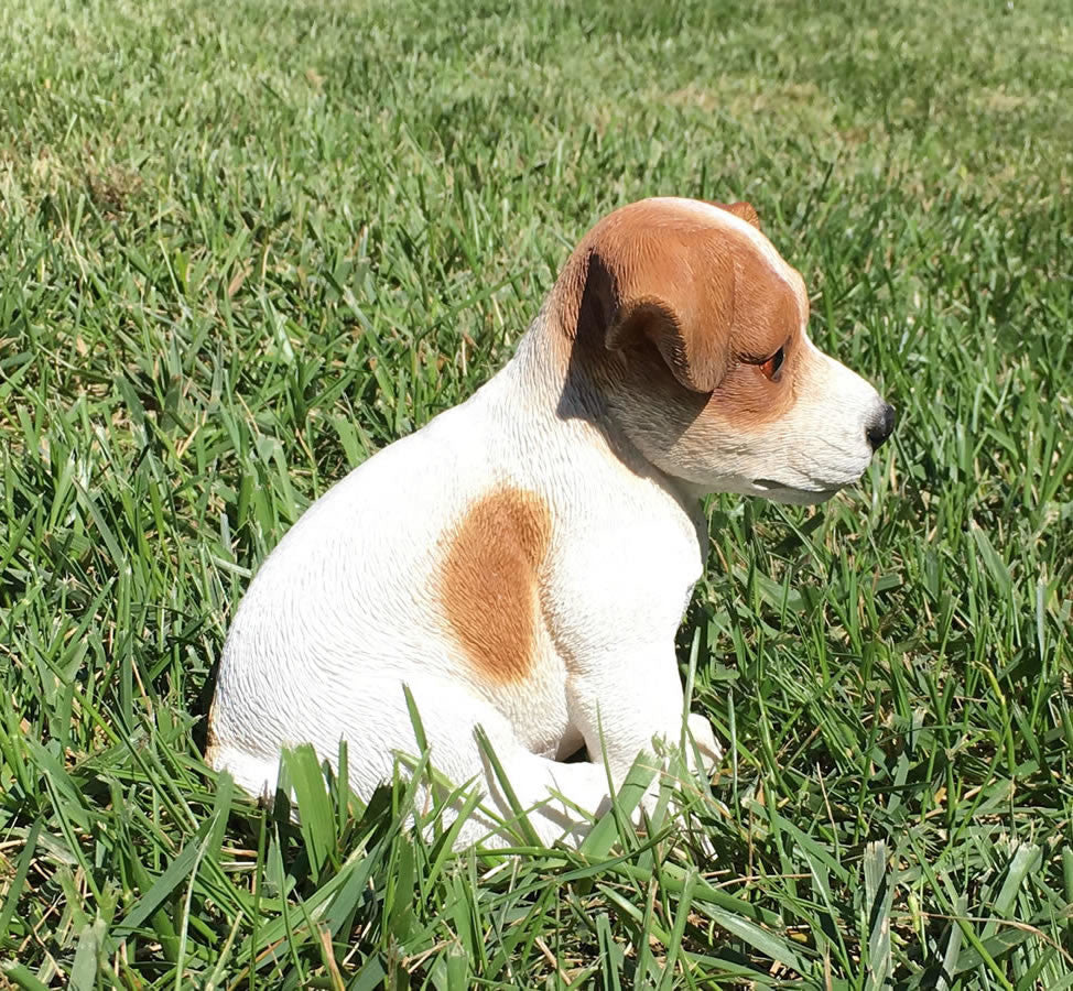 Realistic Jack Russell Terrier Puppy Garden Statue