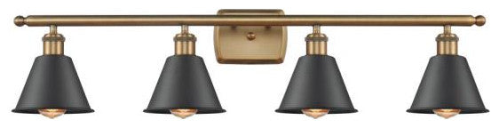 Innovations 516-4W-BB-M8-BK 4-Light Bath Vanity Light, Brushed Brass