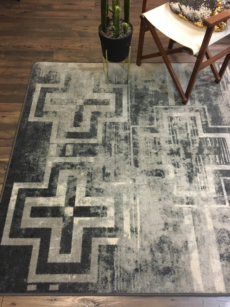 Distressed Bounty, Gray, 8' Round
