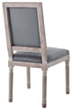 Court French Vintage Performance Velvet Dining Side Chair Natural Gray