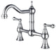 Wellfor Traditional Double Handle Widespread Kitchen Faucet, Chrome