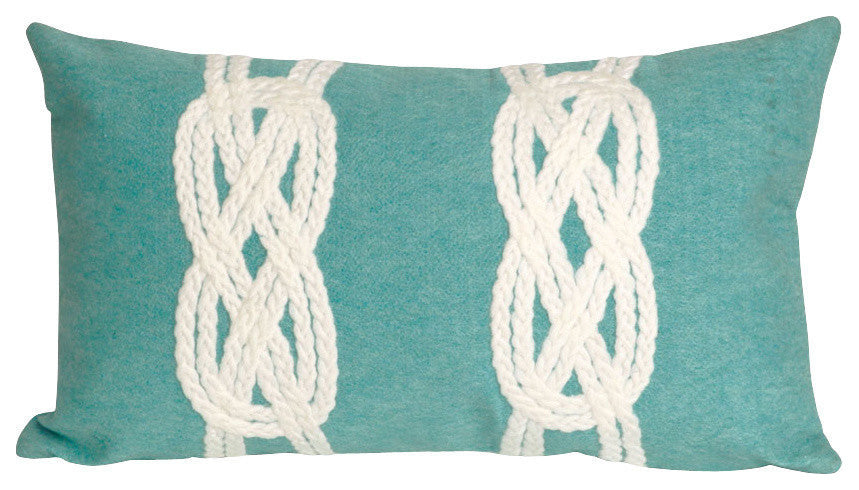 Visions II Double Knot Pillow, Aqua, 12"x20"