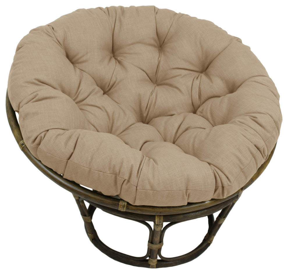 44" Solid Outdoor Polyester Papasan Cushion, Fits 42" Papasan Frame, Sandstone