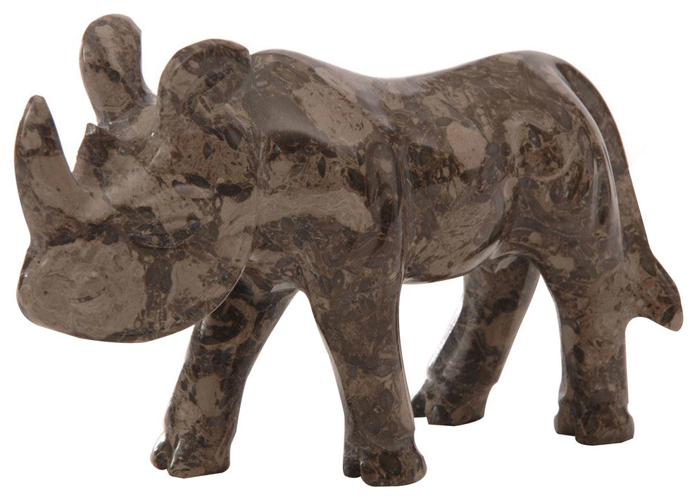 Marble Rhino, Decorative Figurine, Flannel Gray