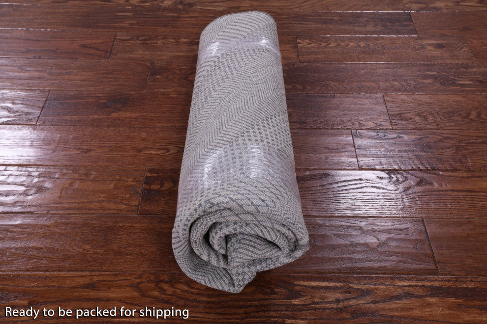 5' Round Savannah Grass Wool and Silk Hand Knotted Rug Q11477