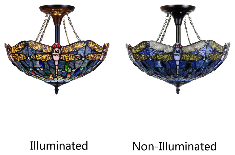 CHLOE Lighting CH3T524BD16-UF2 SUNNIVA Dragonfly 2 -Semi-Flush Ceiling Fixture