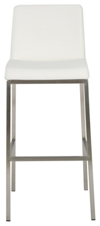 GDF Studio Jalen White Leather Bar Stools, Set of 2